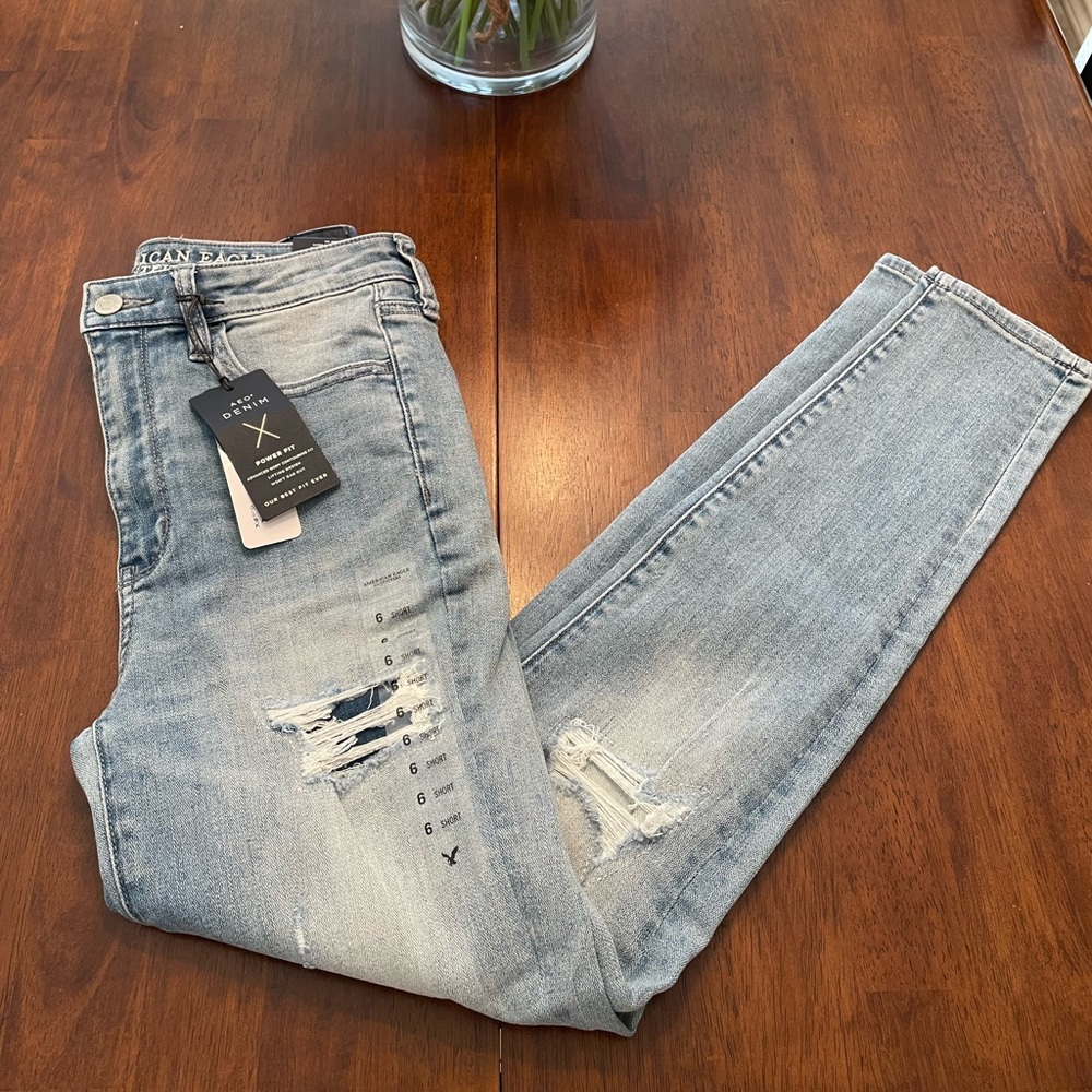 AE Super Hi-Rise Jegging 6 Regular NWT Blue